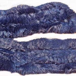 SCARF, RABBIT FUR, TWO-SIDED, NEW, NAVY, 35 x 4 INCHES, BOTH SIDES ARE SOFT WOVE
